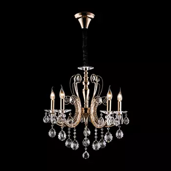 Подвесная люстра Eurosvet Александра 10048/5 золото/прозрачный хрусталь Strotski