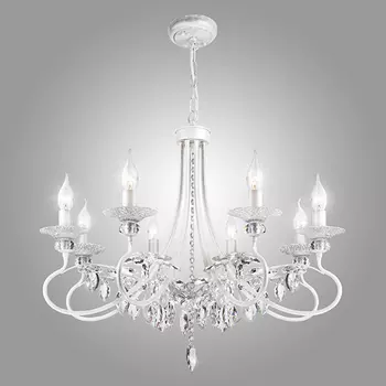 Подвесная люстра Eurosvet Александрия 60057/8 белый с серебром