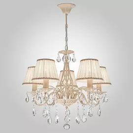 Подвесная люстра Eurosvet Amelia 10054/5 белый с золотом/прозрачный хр