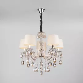 Подвесная люстра Eurosvet Argenta 10098/5 серебро/тонированный хрустал