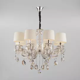 Подвесная хрустальная люстра Argenta Eurosvet 10098/8 серебро/тонирова