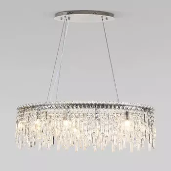 Подвесная люстра Eurosvet Blitz 60159/10 хром/ прозрачный хрусталь Str