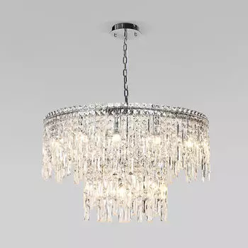 Подвесная люстра Eurosvet Blitz 60160 хром/ прозрачный хрусталь Strots