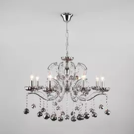 Подвесная люстра Eurosvet Brezza 10107/8 хром/дымчатый хрусталь Strots