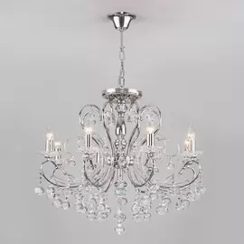 Подвесная люстра Eurosvet Collana 10096/8 хром/прозрачный хрусталь Str