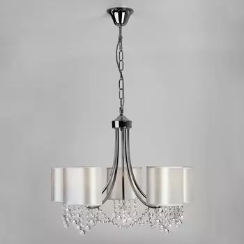 Подвесная люстра Eurosvet Cornella 10084/5 хром/прозрачный хрусталь Strotski