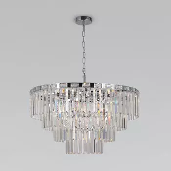 Подвесная люстра Eurosvet Elegante 10130/10 хром/прозрачный хрусталь S