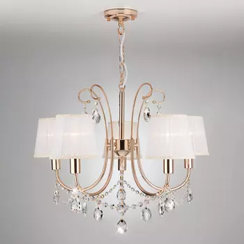 Подвесная люстра Eurosvet Emiliana 10087/5 золото/прозрачный хрусталь Strotski