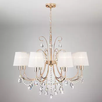Подвесная люстра Eurosvet Emiliana 10087/8 золото/прозрачный хрусталь Strotski