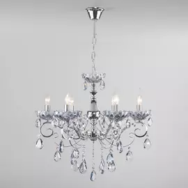 Подвесная люстра Eurosvet Escada 10109/6 хром/лазурный хрусталь Strots
