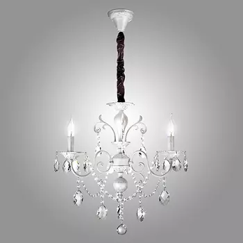 Подвесная люстра Eurosvet Феерия 10064/3 белый с серебром Strotski