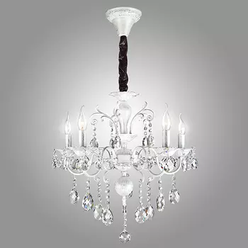 Подвесная люстра Eurosvet Феерия 10064/5 белый с серебром Strotski