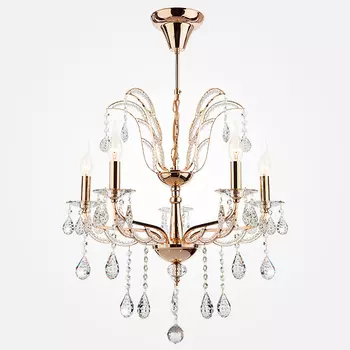 Подвесная люстра Eurosvet Франческа 10047/5 золото/прозрачный хрусталь Strotski