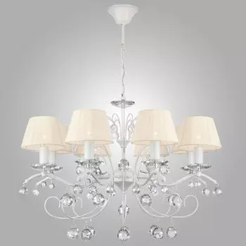 Подвесная люстра Eurosvet Эстель 10058/8 белый с золотом/прозрачный хрусталь Strotski