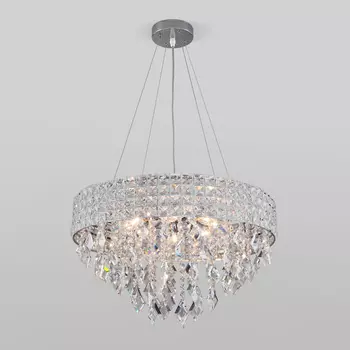Подвесная люстра Eurosvet Kira 10115/8 хром/прозрачный хрусталь Strots