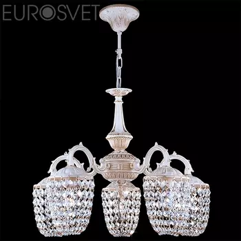 Подвесная люстра Eurosvet Клодия 22826/5 белый с золотом Strotski