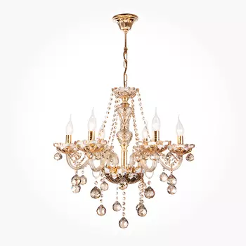 Подвесная люстра Eurosvet Кристелл 10052/6 золото/тонированный хрусталь Strotski