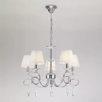 Подвесная люстра Eurosvet Loris 10082/5 хром/прозрачный хрусталь Strotski