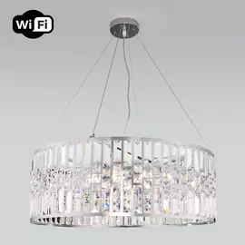 Подвесная люстра Eurosvet Lory 10125/8 хром/прозрачный хрусталь Strots