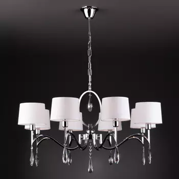 Подвесная люстра Eurosvet Madera 10093/8 хром/прозрачный хрусталь Strotski