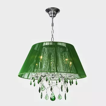 Подвесная люстра Eurosvet Одетт 3125/5 хром/зелёный Strotski