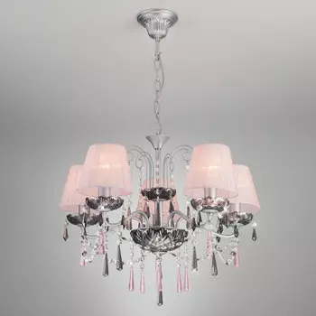 Подвесная люстра Eurosvet Rosetta 10086/5 серебро/дымчатый хрусталь Strotski