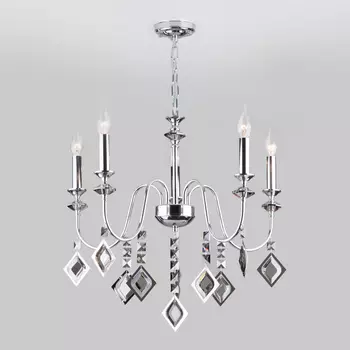 Подвесная люстра Eurosvet Telao 10110/5 хром/дымчатый хрусталь Strotski