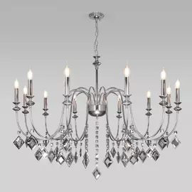 Подвесная люстра Eurosvet Telao 10120/12 хром/дымчатый хрусталь Strots
