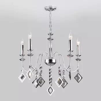 Подвесная люстра Eurosvet Telao 10120/5 хром/дымчатый хрусталь Strotsk