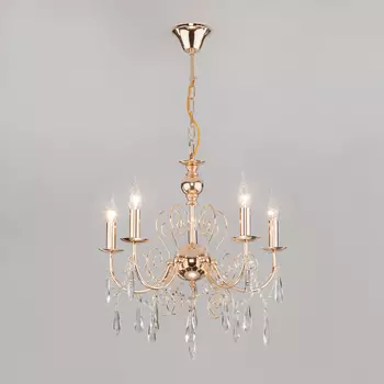 Подвесная люстра Eurosvet Wispa 10094/5 золото/прозрачный хрусталь Str