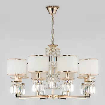 Подвесная люстра Eurosvet Zaffiro 10099/8 золото/прозрачный хрусталь Strotski