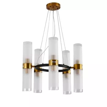 Подвесная люстра ЭкономСвет 10256 10256/10BK+GD WT