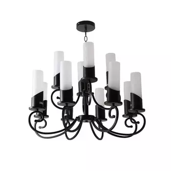 Подвесная люстра ЭкономСвет 11031 11031/12BK BK+WT