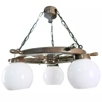 Подвесная люстра Zaklad Stolarski орех 78 орех (плафон N-23 - 3 шт.)