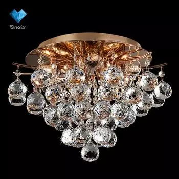 Потолочная люстра Eurosvet 10020 10020/6 золото/прозрачный хрусталь Strotski