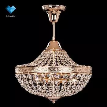 Потолочная люстра Eurosvet 10023 10023/6 золото/прозрачный хрусталь Strotski