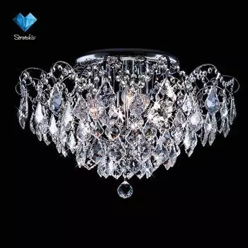 Потолочная люстра Eurosvet 10032 10032/6 хром/прозрачный хрусталь Strotski