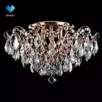 Потолочная люстра Eurosvet 10032 10032/6 золото/прозрачный хрусталь Strotski