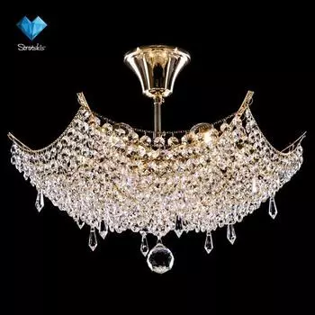 Потолочная люстра Eurosvet 10033 10033/6 золото/прозрачный хрусталь Strotski