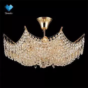 Потолочная люстра Eurosvet 10033 10033/8 золото/прозрачный хрусталь Strotski