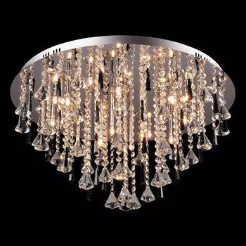 Потолочная люстра Eurosvet 100 3244/20 хром/черный хрусталь Strotski