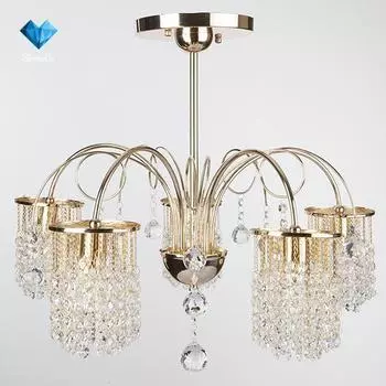 Потолочная люстра Eurosvet 1204/5 золото/прозрачный хрусталь Strotski