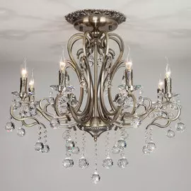 Потолочная хрустальная люстра Eurosvet Ernin 12505/8 античная бронза S