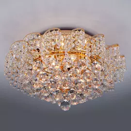 Потолочная хрустальная люстра Eurosvet Charm 16017/9 золото Strotskis