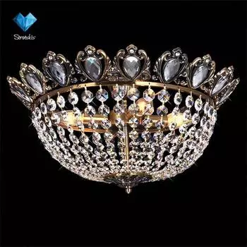 Потолочная люстра Eurosvet 3165 3165/4 античная бронза /прозрачный хрусталь Strotski