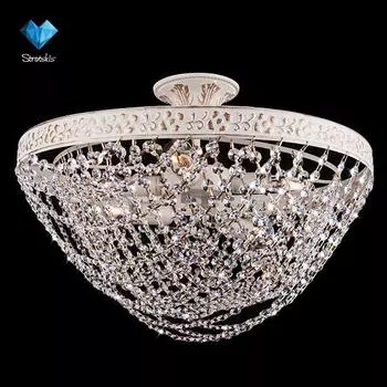 Потолочная люстра Eurosvet 3172 3172/6 белый с золотом/прозрачный хрусталь Strotski