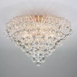 Потолочная хрустальная люстра Eurosvet Ostiniya 3299/9 белый с золотом