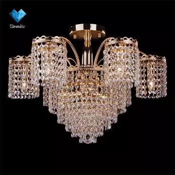 Потолочная люстра Eurosvet 3648 3648/9 золото/прозрачный хрусталь Strotski