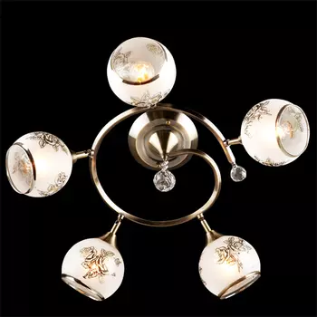 Потолочная люстра Eurosvet 9611 9611/5 античная бронза/белый