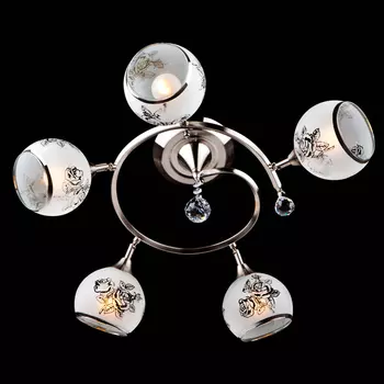 Потолочная люстра Eurosvet 9611 9611/5 серебро/белый